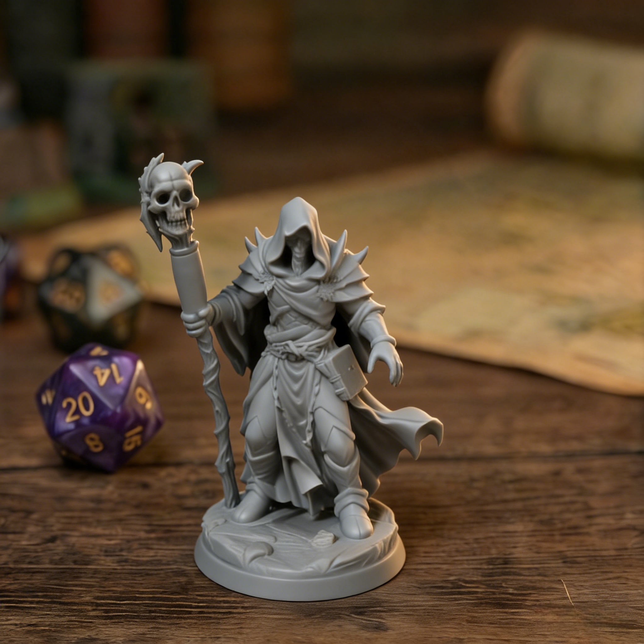 Board Game War - 3D Printed Necromancer Model, High-Precision Unpainted