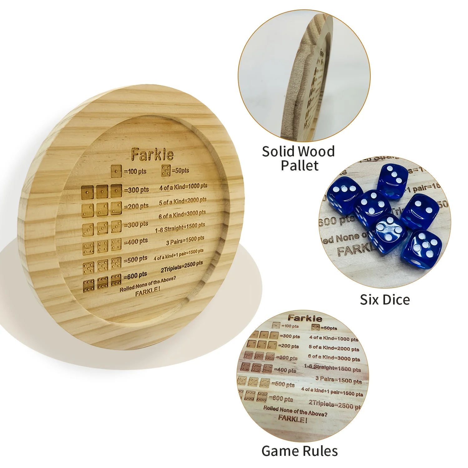 Board Game Festival - Premium Farkle Classic Dice Game Tray