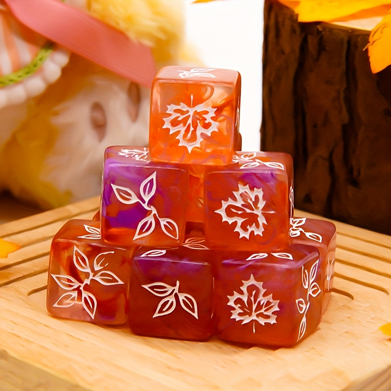 10PCS Unique Maple Leaf Dice S - Board Game Festival ulasan dan harga