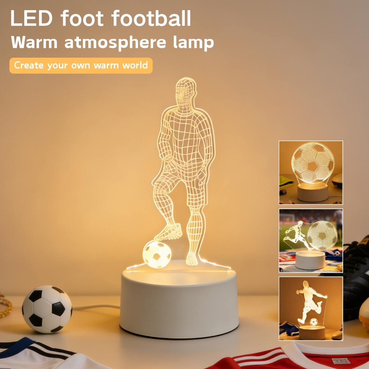 LED 3D Football Theme Table La - Board Game Football ulasan dan harga