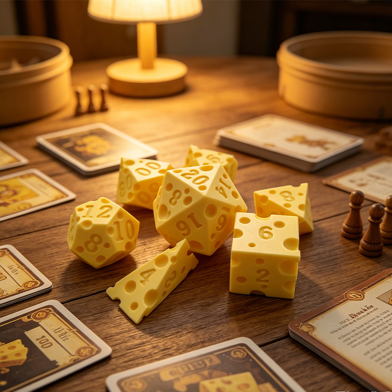 Cheese Polyhedral Dice Set Lay - Board Game Live ulasan dan harga